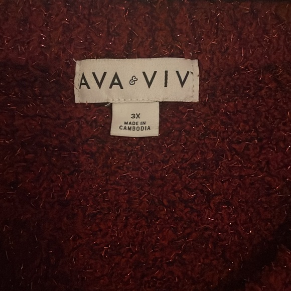 Ava & Viv Red Shimmer Sweater - Picture 3 of 4